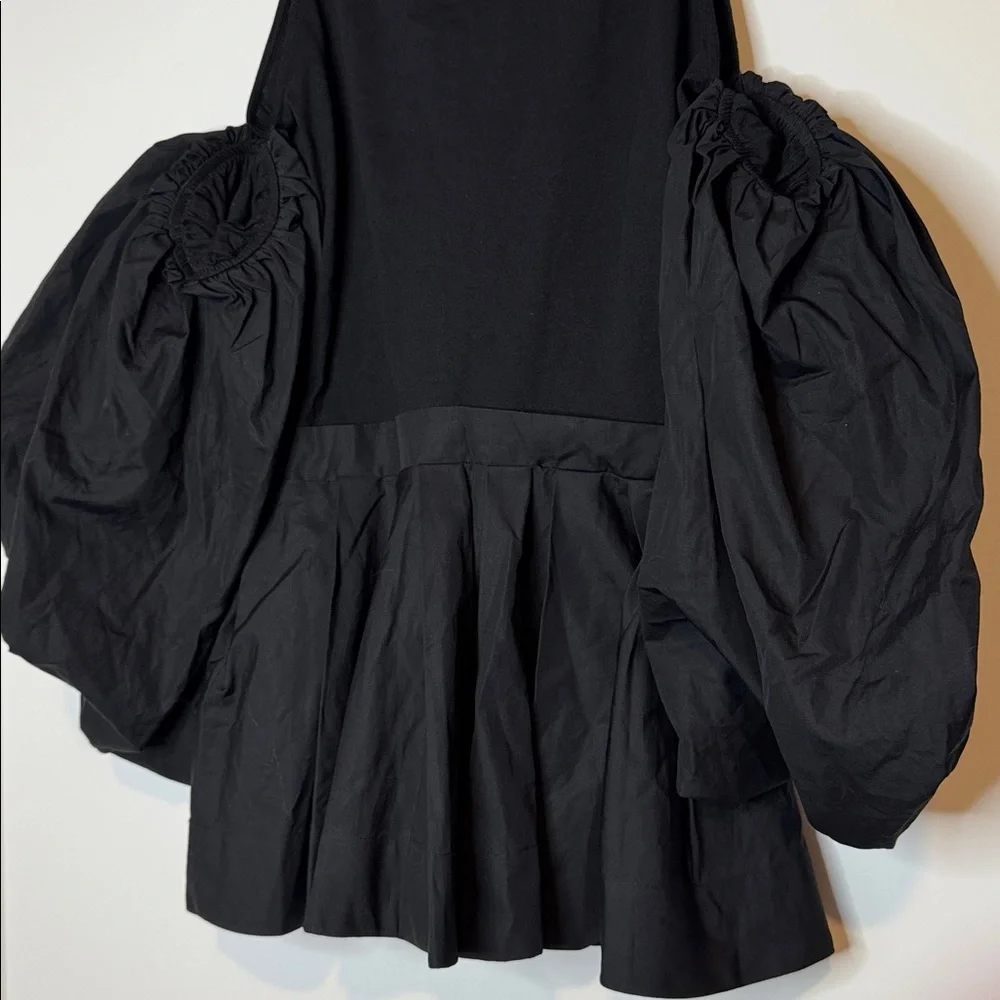 NWT Alexander McQueen Off Shoulder Cotton Top with Puff Sleeves in Black - Picture 10 of 13
